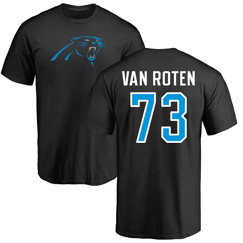 Carolina Panthers Men Black Greg Van Roten Name and Number Logo NFL Football #73 T Shirt->carolina panthers->NFL Jersey